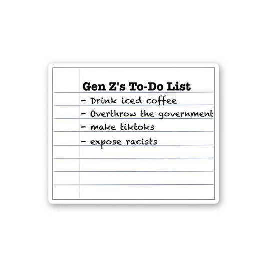 Genz's To Do List Sticker