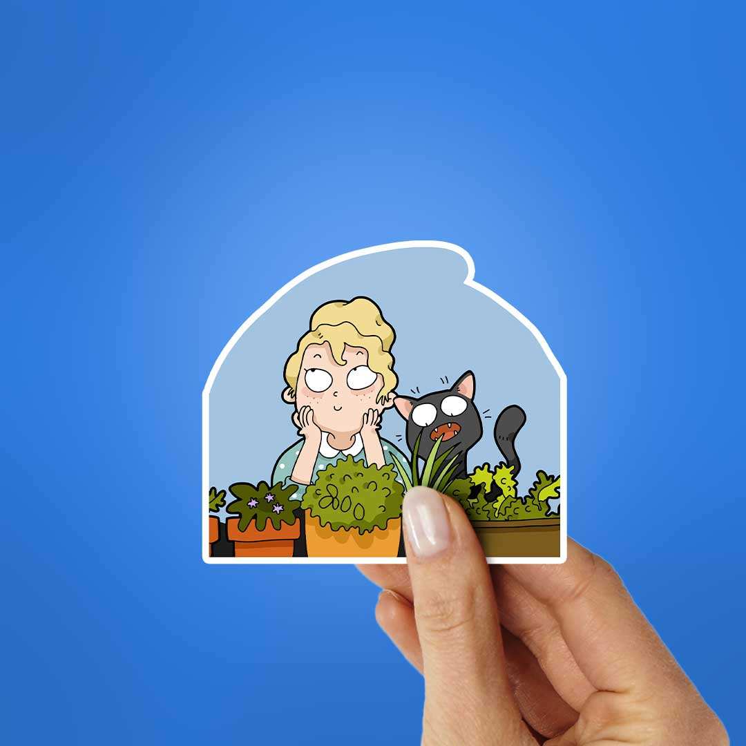 Grow & Meow Sticker