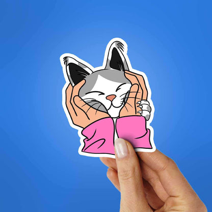 Petting A Cat Sticker