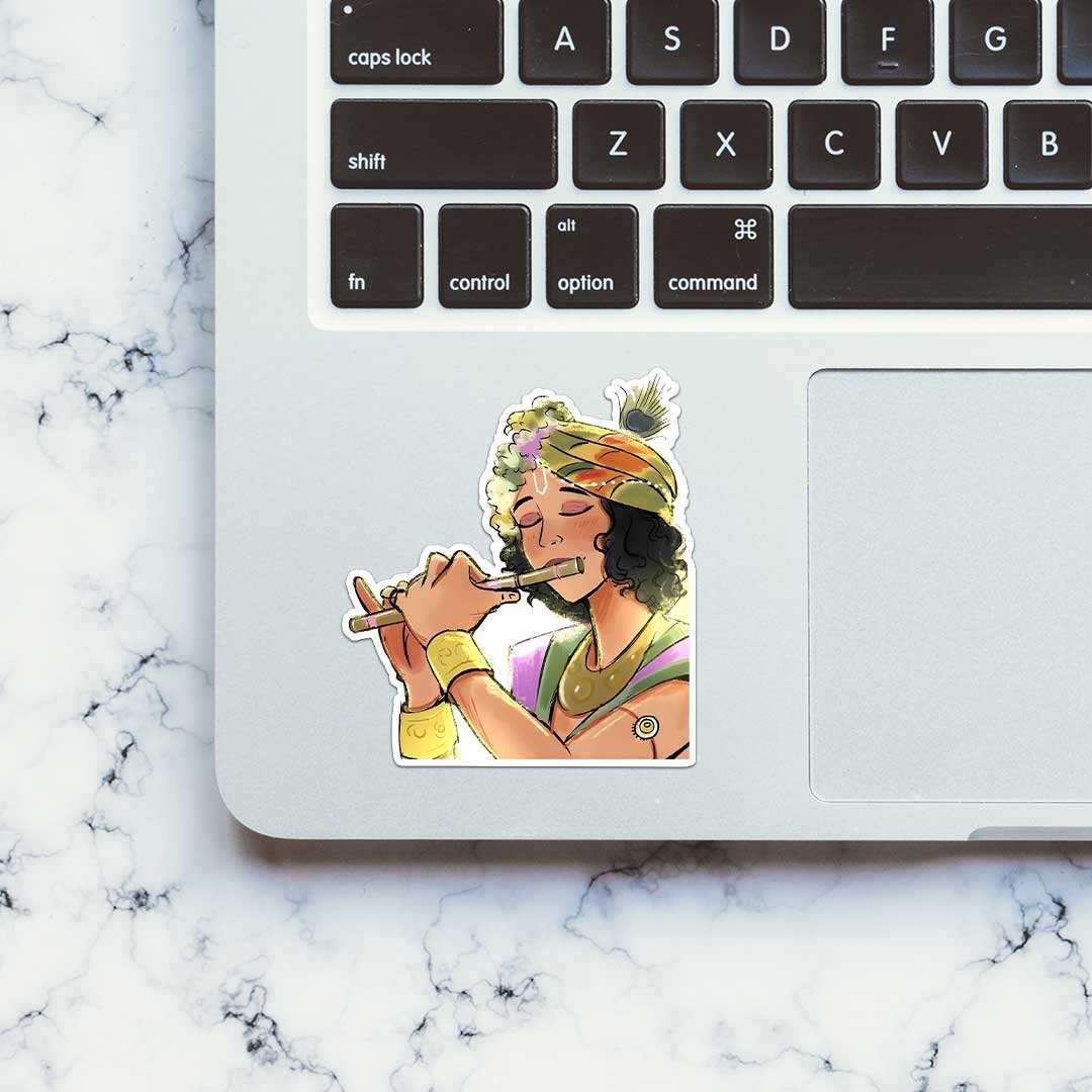 Krishna With Flute Sticker