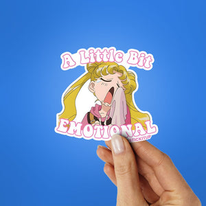 A LITTLE BIT EMOTIONAL Sticker waterproof vinyl decal for laptop, bike, car & bottle