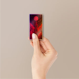 Abstract Red Figure Holographic Stickers - Holographic stickers | STICK IT UP