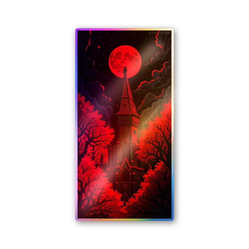 Abstract Red Figure Holographic Stickers - Holographic stickers | STICK IT UP