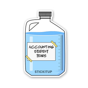Accounting Student Tears Sticker waterproof vinyl decal for laptop, bike, car & bottle