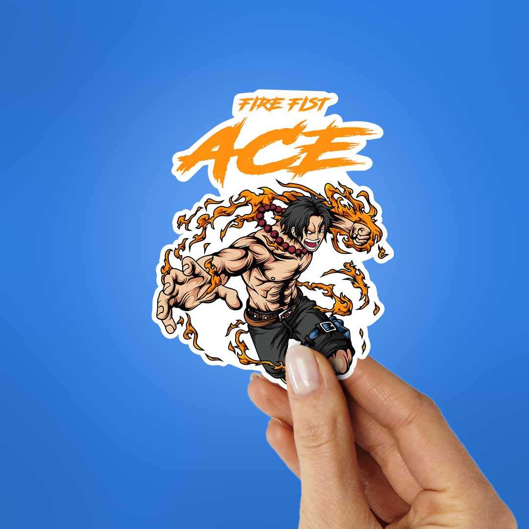 Ace Fire Fist Sticker waterproof vinyl decal for laptop, bike, car & bottle