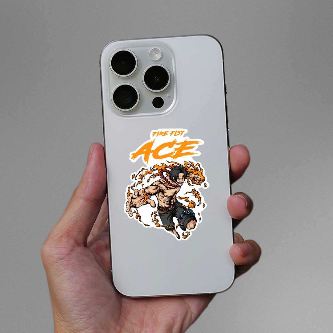 Ace Fire Fist Sticker waterproof vinyl decal for laptop, bike, car & bottle