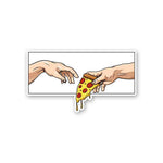 Adam Touching Pizza Sticker waterproof vinyl decal for laptop, bike, car & bottle