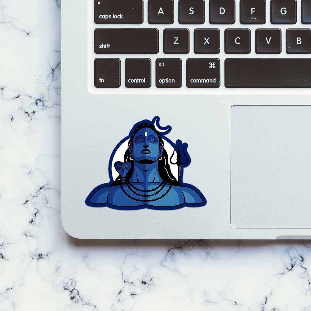 Adiyogi Shiva Sticker waterproof vinyl decal for laptop, bike, car & bottle