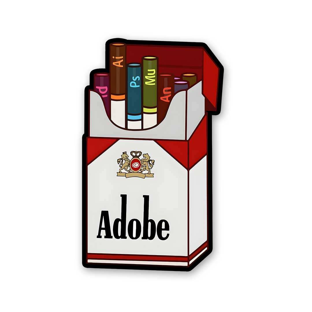 Adobe Sticker waterproof vinyl decal for laptop, bike, car & bottle
