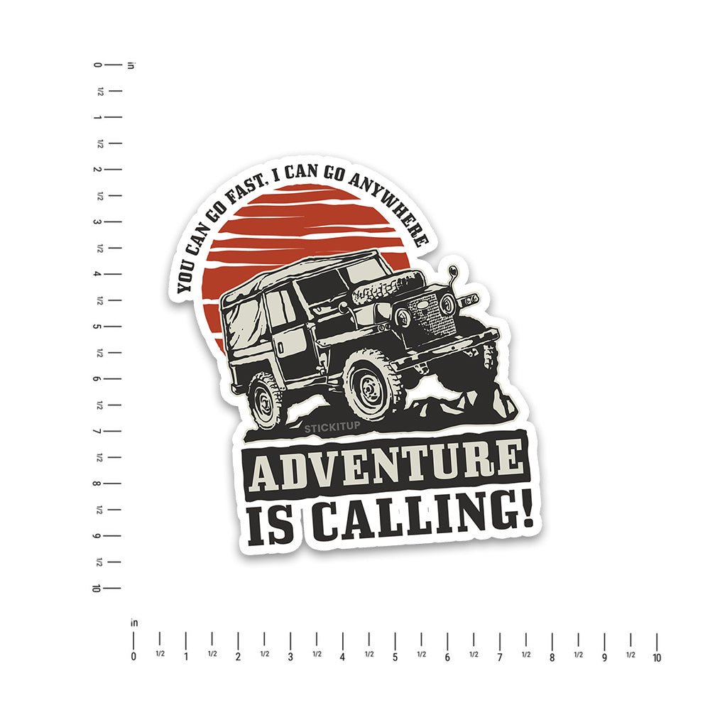 Adventure is calling Bumper Sticker waterproof vinyl decal for laptop, bike, car & bottle