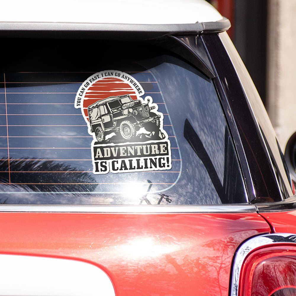 Adventure is calling Bumper Sticker waterproof vinyl decal for laptop, bike, car & bottle