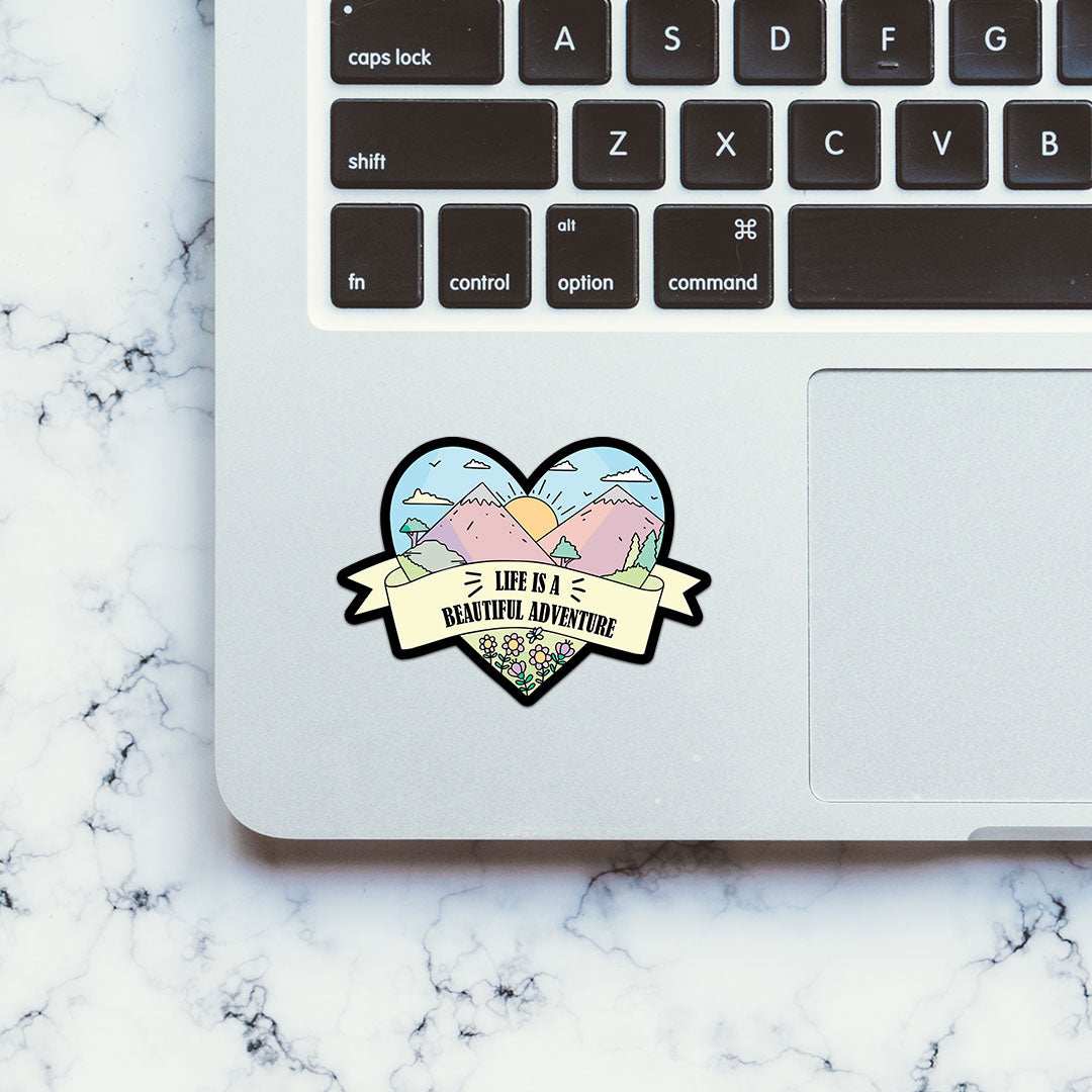 Adventure Sticker waterproof vinyl decal for laptop, bike, car & bottle