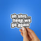 AH SHIT HERE WE GO AGAIN Sticker waterproof vinyl decal for laptop, bike, car & bottle