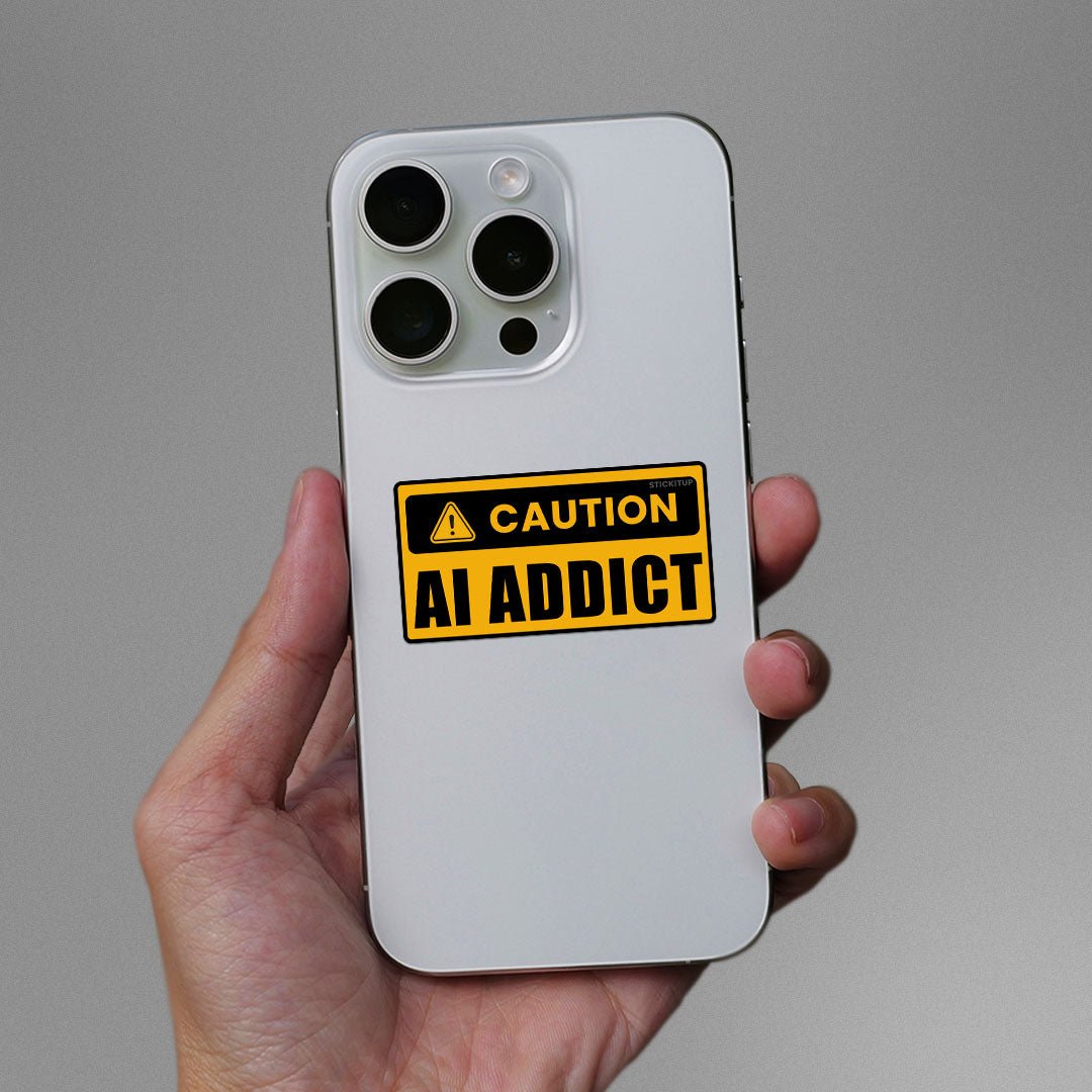 Ai Addict Sticker waterproof vinyl decal for laptop, bike, car & bottle