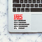 Always Give 100% At Work Sticker waterproof vinyl decal for laptop, bike, car & bottle