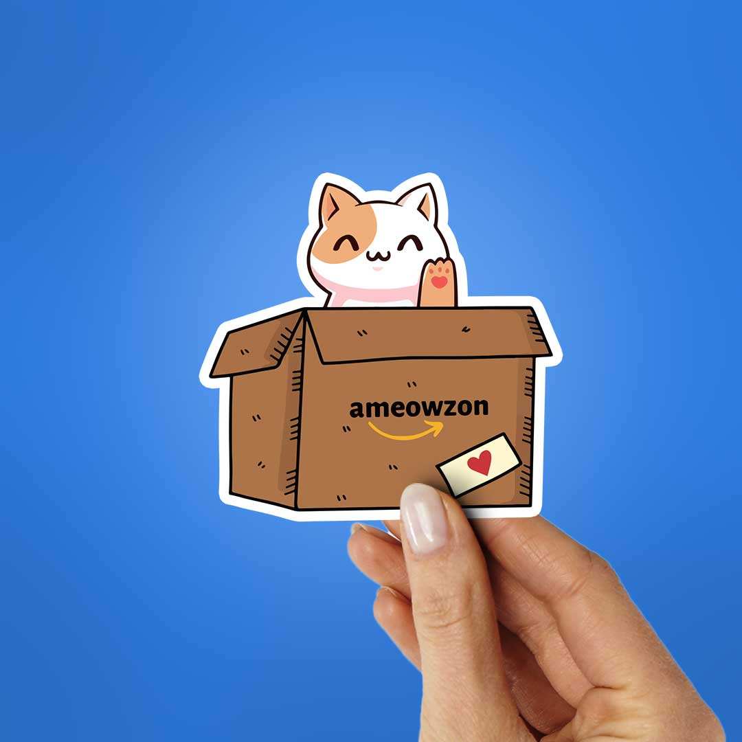 Ameowzon Sticker waterproof vinyl decal for laptop, bike, car & bottle