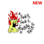 Angry Cat Sticker waterproof vinyl decal for laptop, bike, car & bottle