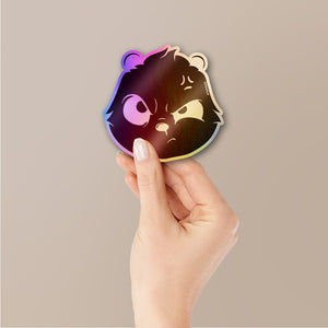 Angry Fuzz Holographic Stickers waterproof vinyl decal for laptop, bike, car & bottle