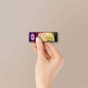 Anime Girl B&W Small Holographic Stickers - Holographic stickers | STICK IT UP