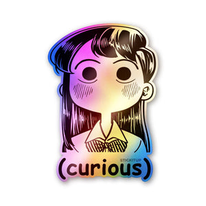 Anime Girl Curious Holographic Stickers - Holographic stickers | STICK IT UP