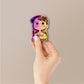 Anime Girl Curious Holographic Stickers