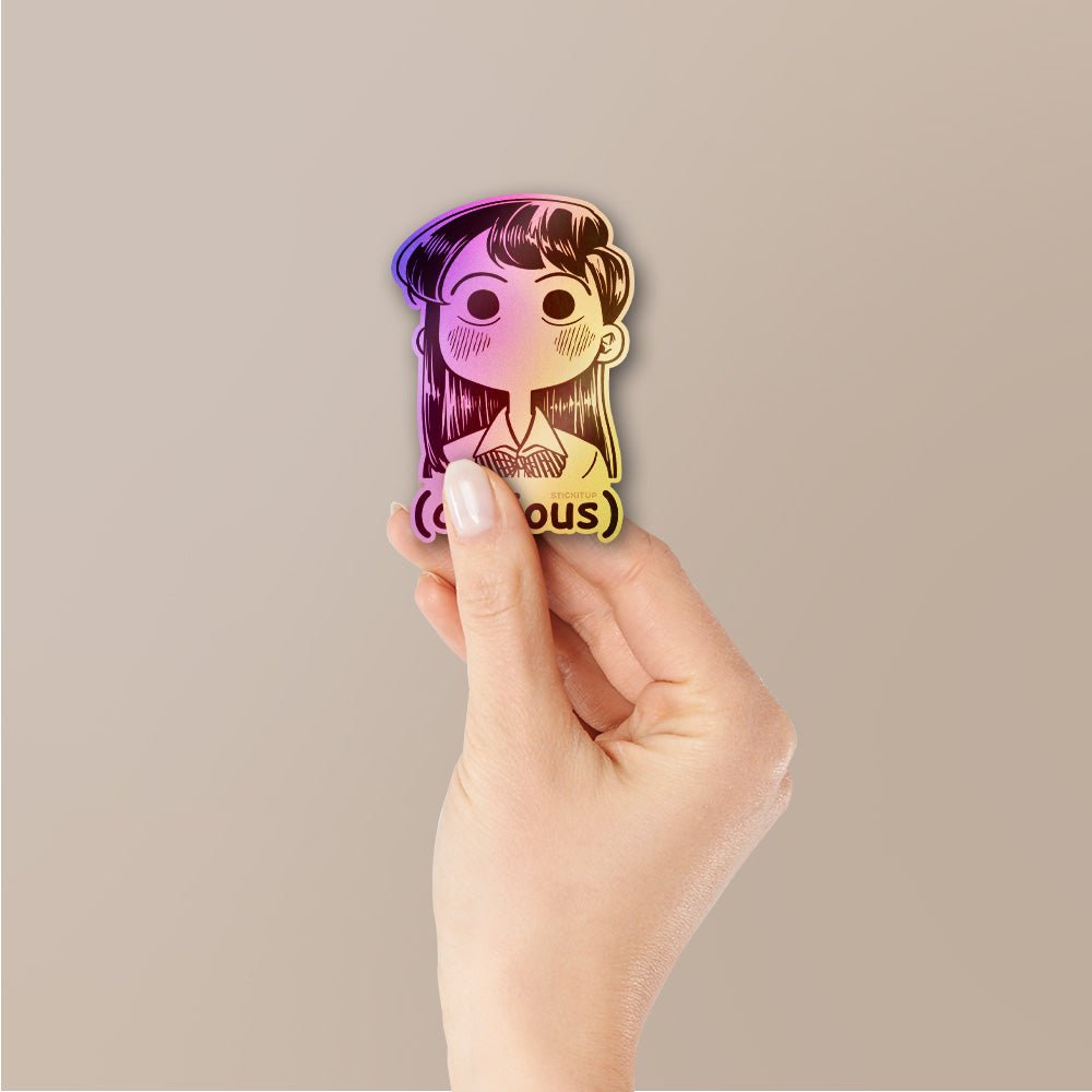 Anime Girl Curious Holographic Stickers - Holographic stickers | STICK IT UP