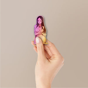 Anime Girl Long Hair Holographic Stickers - Holographic stickers | STICK IT UP