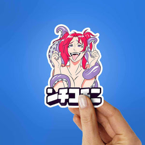 Anime Girl Sticker waterproof vinyl decal for laptop, bike, car & bottle