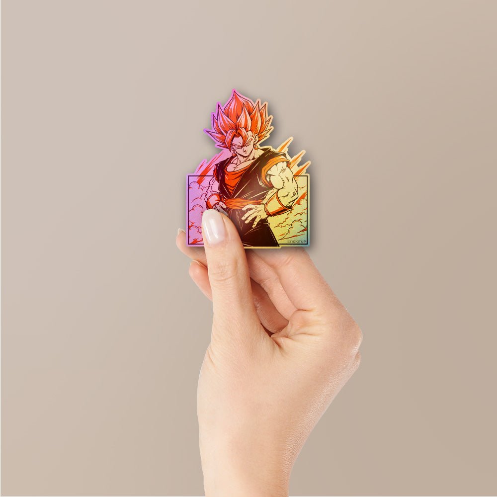 Anime Orange Hair Fight Holographic Stickers - Holographic stickers | STICK IT UP