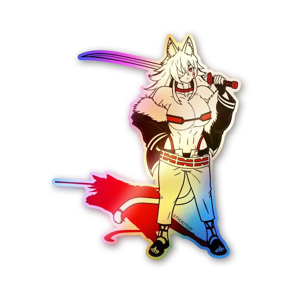 Anime Samurai Sword Holographic Stickers - Holographic stickers | STICK IT UP
