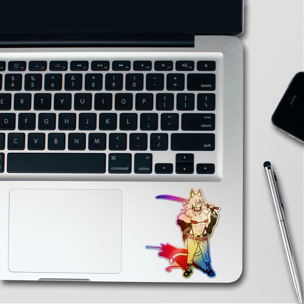 Anime Samurai Sword Holographic Stickers - Holographic stickers | STICK IT UP