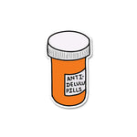Anti Delulu pills Sticker waterproof vinyl decal for laptop, bike, car & bottle