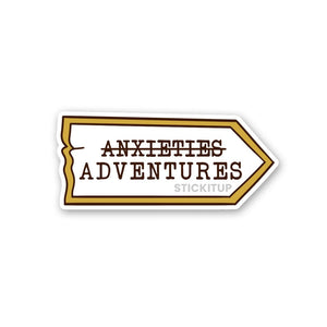 Anxieties Adventures Sticker waterproof vinyl decal for laptop, bike, car & bottle
