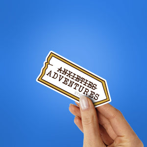 Anxieties Adventures Sticker waterproof vinyl decal for laptop, bike, car & bottle