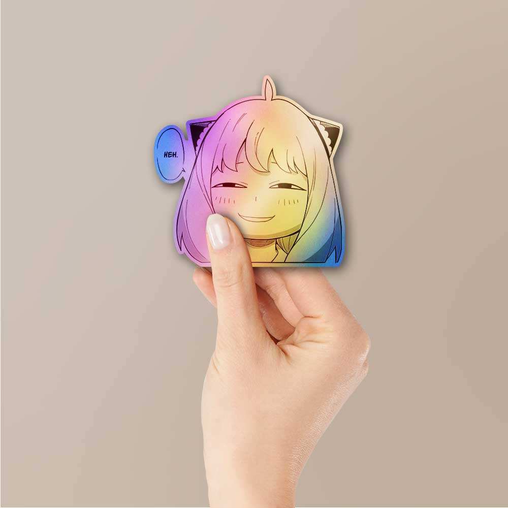 Anya Heh Holographic Sticker waterproof vinyl decal for laptop, bike, car & bottle