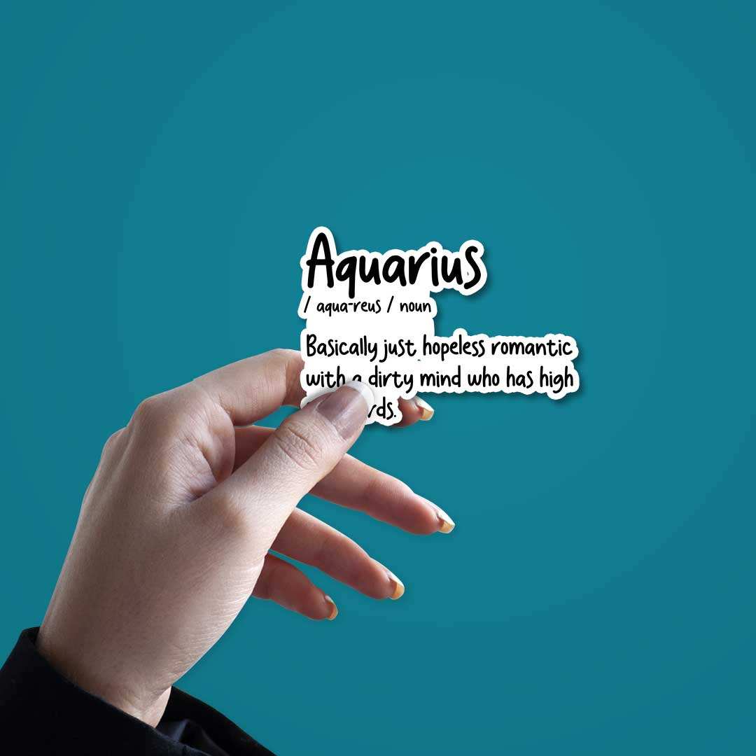 Aquarious Sticker waterproof vinyl decal for laptop, bike, car & bottle