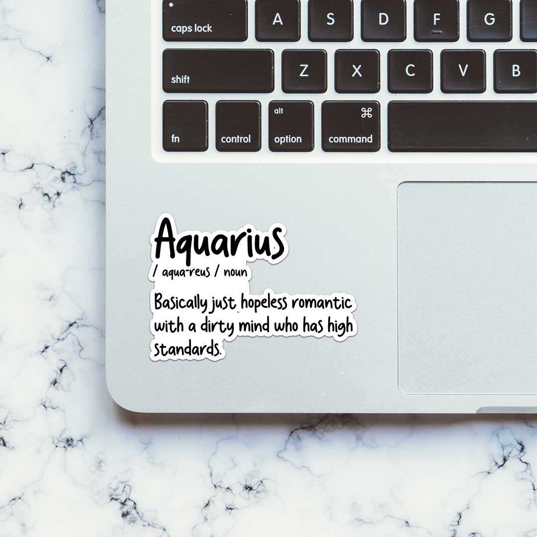 Aquarious Sticker waterproof vinyl decal for laptop, bike, car & bottle