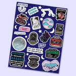 Aquarius Mini Stickers Sheet waterproof vinyl decal for laptop, bike, car & bottle