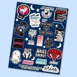 Aries Mini Stickers Sheet waterproof vinyl decal for laptop, bike, car & bottle