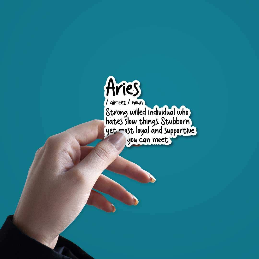 Aries Sticker waterproof vinyl decal for laptop, bike, car & bottle