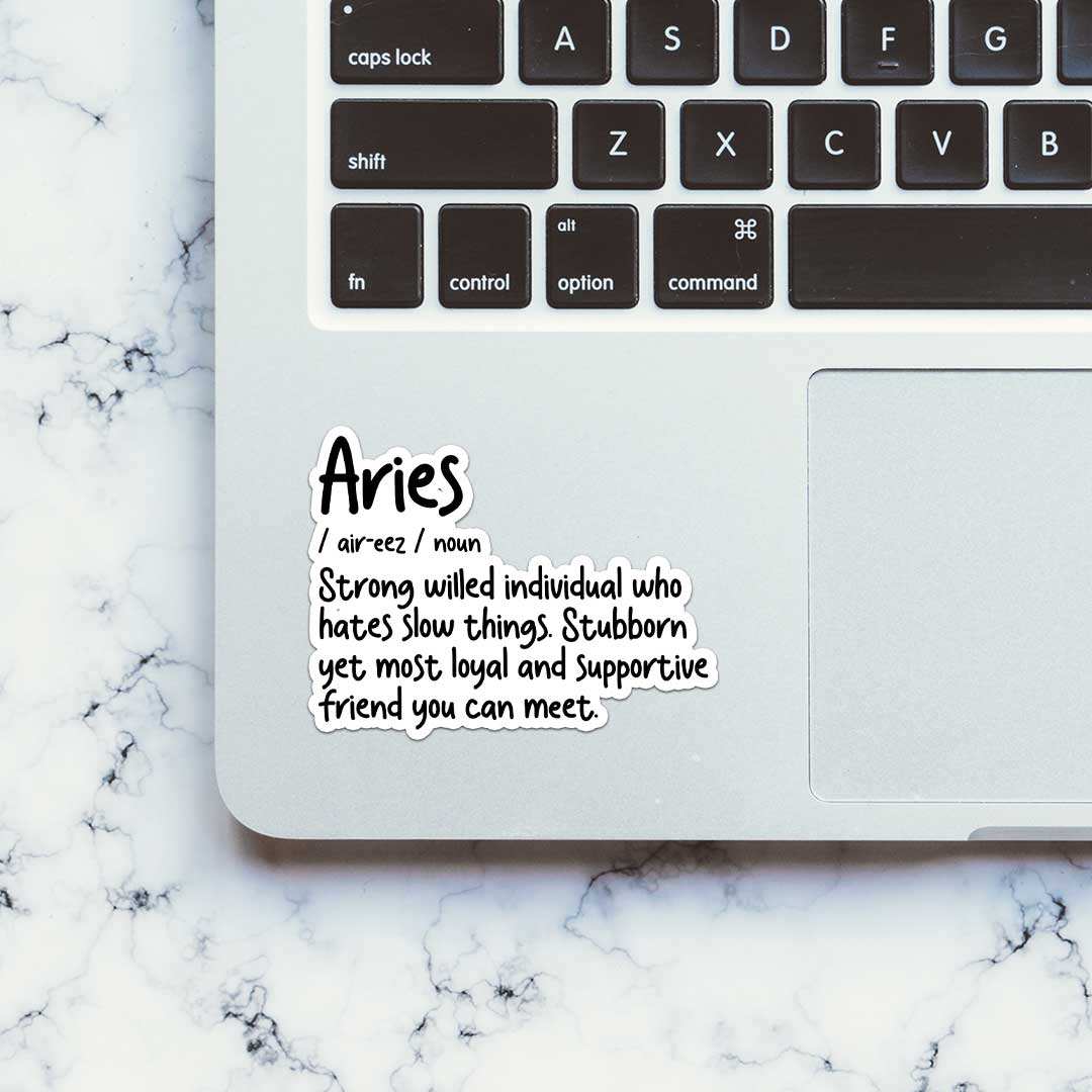 Aries Sticker waterproof vinyl decal for laptop, bike, car & bottle