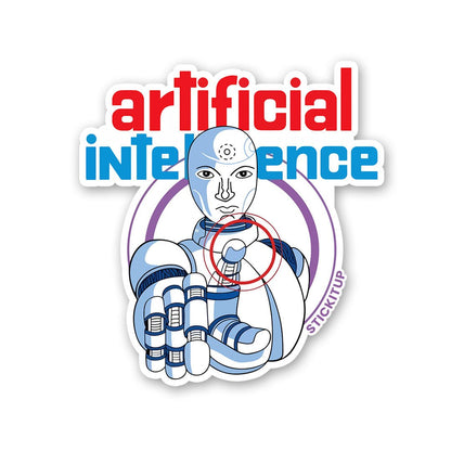 Artificial Intelligence Sticker waterproof vinyl decal for laptop, bike, car & bottle