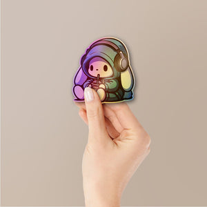 Astronaut Blue Cute Holographic Stickers - Holographic stickers | STICK IT UP