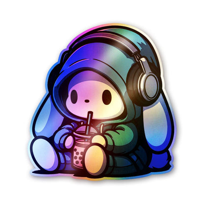 Astronaut Blue Cute Holographic Stickers - Holographic stickers | STICK IT UP