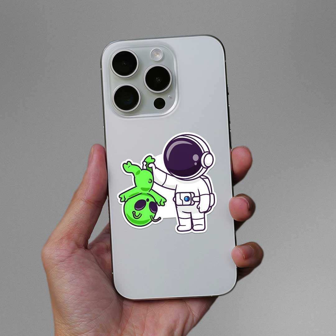 Astronaut Caught Alien Sticker - STICK IT UP
