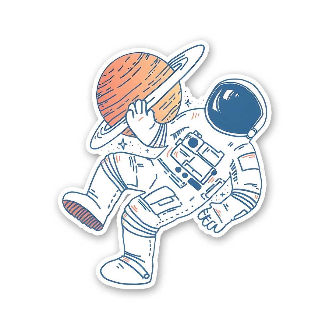 Astronaut Floting Sticker waterproof vinyl decal for laptop, bike, car & bottle