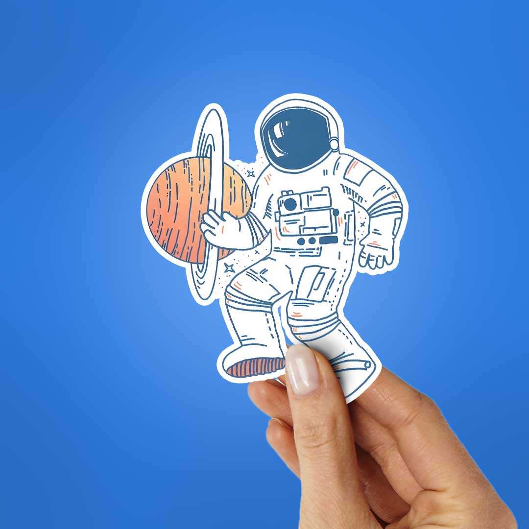 Astronaut Floting Sticker waterproof vinyl decal for laptop, bike, car & bottle