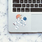 Astronaut Floting Sticker waterproof vinyl decal for laptop, bike, car & bottle