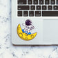 Astronaut Surfing On Moon Sticker waterproof vinyl decal for laptop, bike, car & bottle