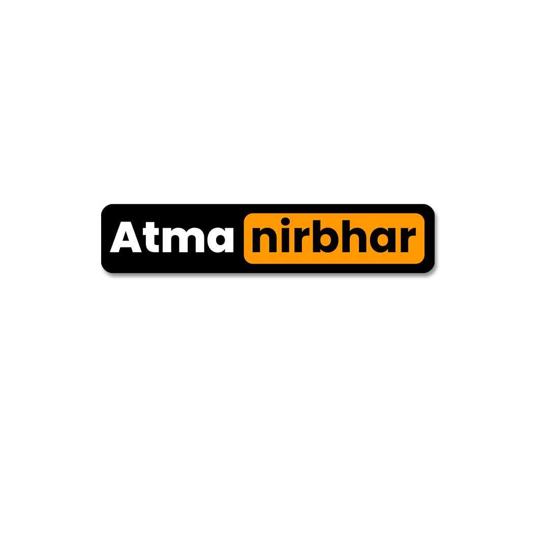 Atma - Nirbhar Sticker waterproof vinyl decal for laptop, bike, car & bottle